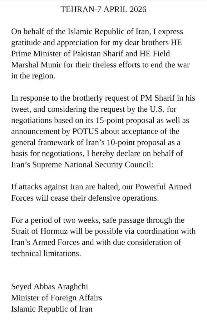 Statement on behalf of the Supreme National Security Council of the Islamic Republic of Iran